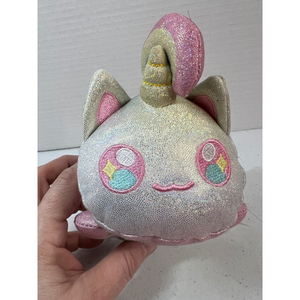 Aphmau MeeMeows Unicorn Cat Plush Glitter Shimmer Silver Pink 7 Inch 3822